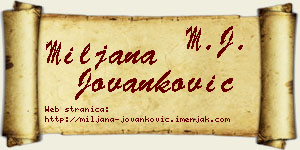 Miljana Jovanković vizit kartica